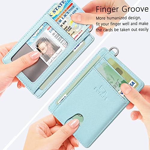 FurArt Slim Minimalist Wallet, Front Pocket Wallets, RFID Blocking, Credit Card Holder for Men & Women-Light Blue3