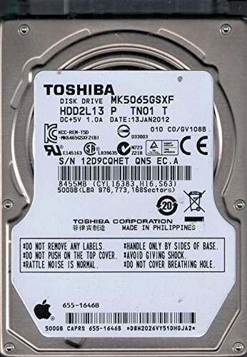東芝 2.5インチ 500GB 2個セット MK5065GSXF Amazon.co.jp: Toshiba MK5065GSXF HDD2L13 P TN01 T MAC 500GB APPLE