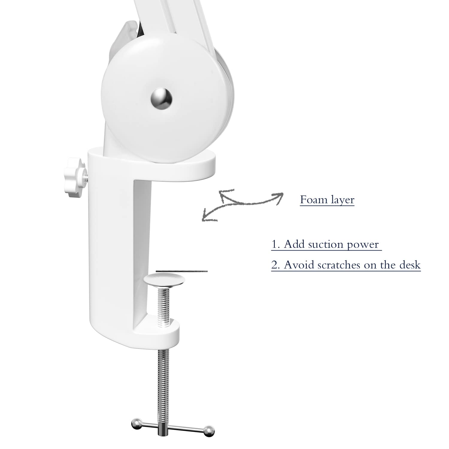 Lampada d'ingrandimento a LED, lampada da scrivania per impieghi gravosi, lente in vetro a 5 diottrie da 125 mm con luci dimmerabili a 3 modalità colore