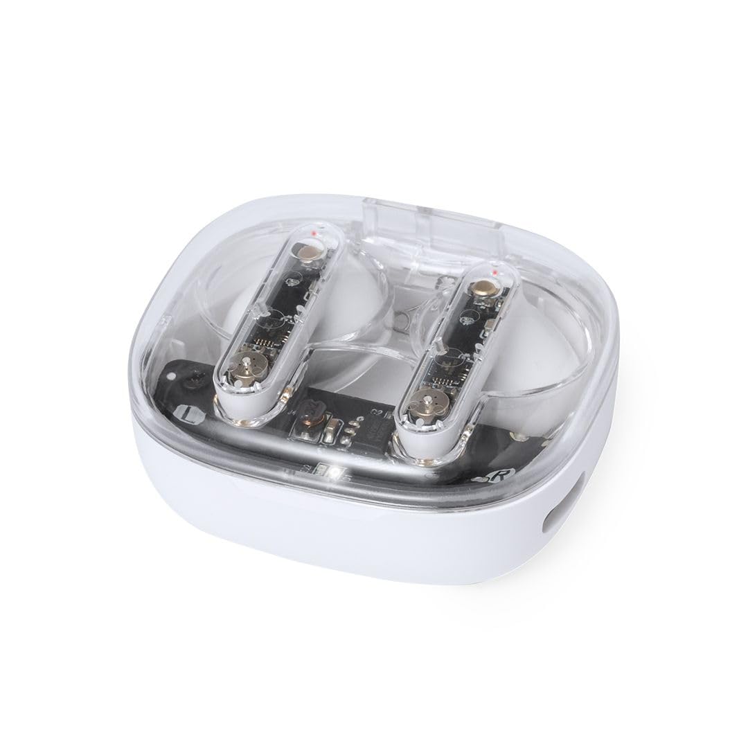 Generico Cuffie auricolari Bluetooth dal design trasparente con base di ricarica integrata