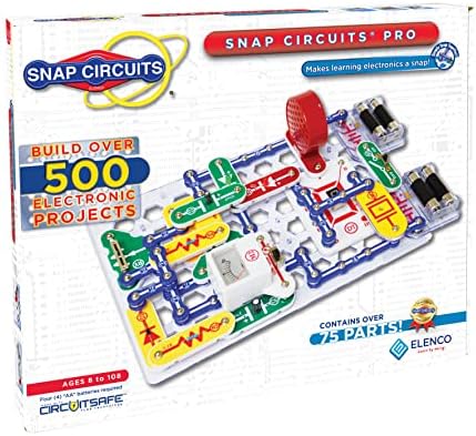 Snap Circuits Pro SC-500 Electronics Exploration Kit | Over 500 Projects | Full Color Project Manual | 73 + Snap Circuits Parts | STEM Educational Toy for Kids 8 +