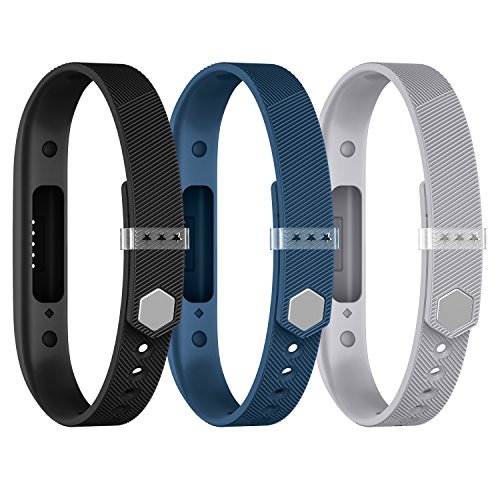 Image of Compatible with Fitbit Flex 2 Accessory Band, Adjustable Soft Silicone Sports with Fastener Clasp Fitness Wristband Strap for Fitbit Flex 2 Smart Watch Large Women Girl(3Pack)