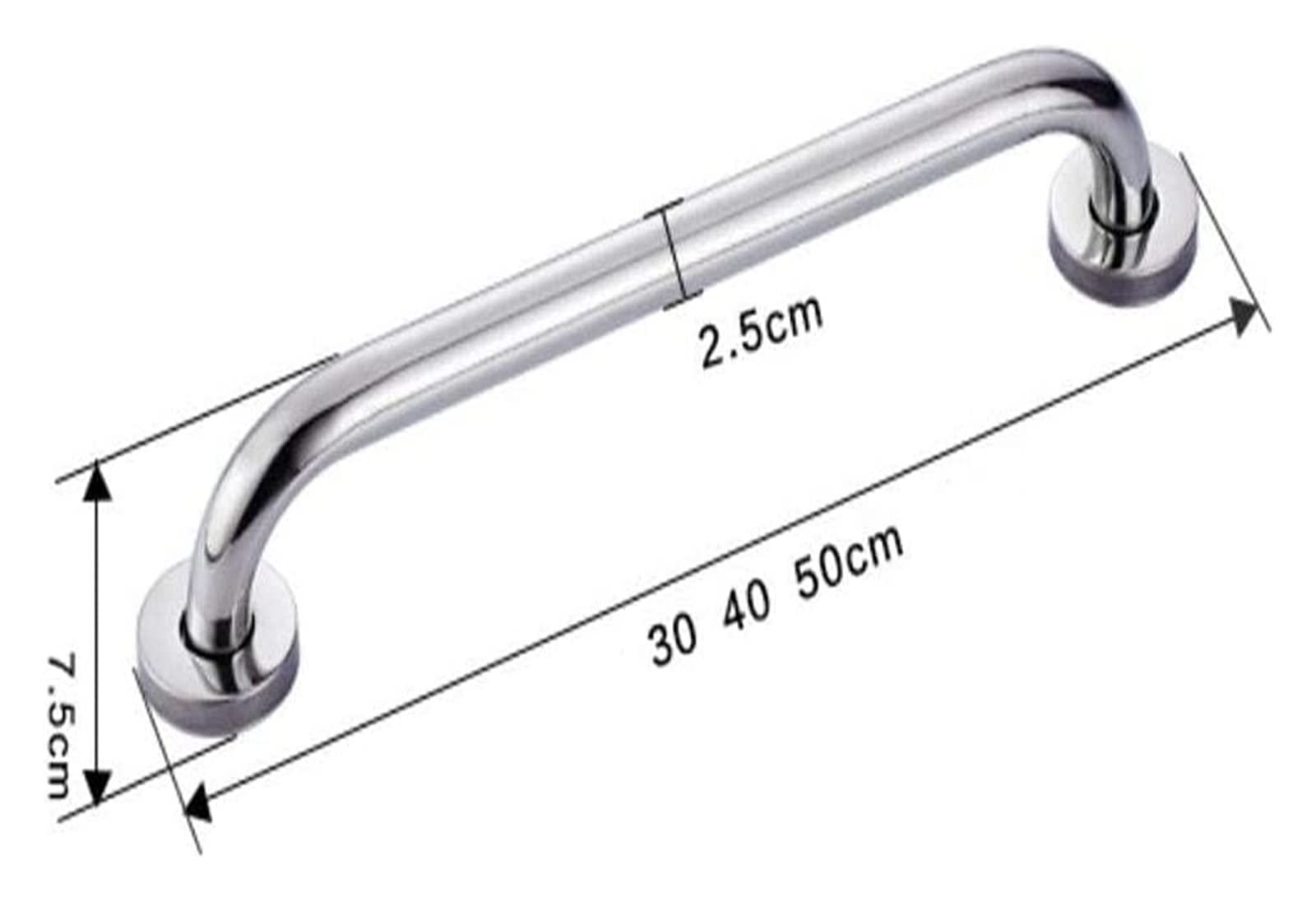 Barras De Apoyo De Seguridad con Reposabrazos, Barra De Apoyo Antideslizante De Pared, Acero Inoxidable con Acabado Cromado Pulido, Inodoro para Personas Mayores con Disc,30cm