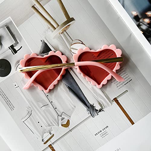 OZPYKAE Girl Heart Sunglasses,Fashion Cute Glasses UV Protection Outdoor Girl Heart Shaped Sunglasses for Toddler Party Beach4