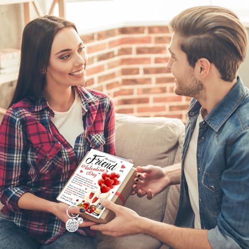 Carte de Saint-Valentin pour meilleur ami avec un porte-clés cœur