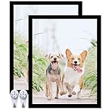 icariery 14x18 Picture Frame Set of 2, Black Photo Frames High Transparent Wall Gallery Desktop Horizontal Vertical for Canvas Collage Photo Poster Certificate 14 x 18 inches