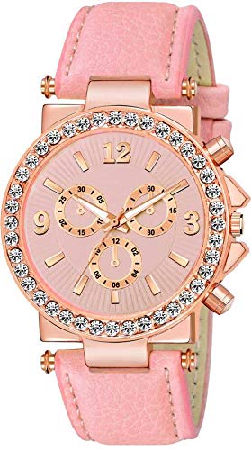 GOLDENIZE FASHION Pink Diamond Dial Analogue Watch for Girls & Womens (B09FXXLJHZ) Amazon Price History, Amazon Price Tracker