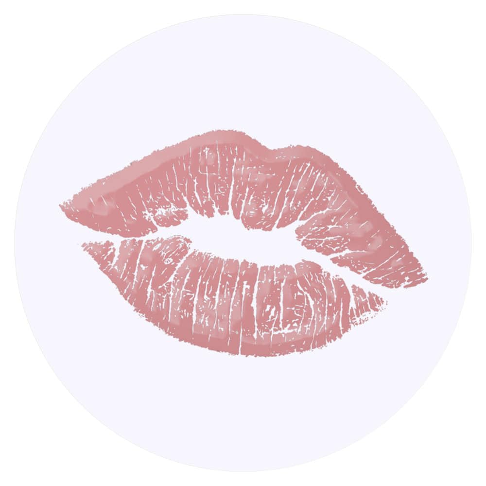24 x 40mm Round 'Pink Lipstick Kiss' Stickers (SK00054441