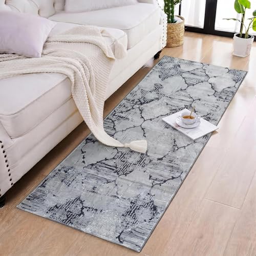 Image of Medallion Vintage Look Carpet for Living Room Bedroom Dining Room | Washable Area Rug with Non Slip TPR Backing | Modern Floor Carpet for Home(Design04-22x55 Inches)