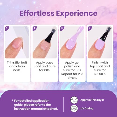 Image of Beetles Spring Gel Polish Set - Dreamscape Wander 6 Colors Baby Purple Blue Glitter Shimmer Cat Eye Gel Polish Soak Off UV LED Nail Gel Home Summer Gifts for Women Manicure DIY Nail Art