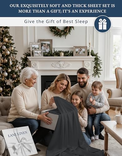 Image of LANE LINEN 100% Cotton Queen Sheet Set Sateen Weave - Moonless Night | Queen Size Cotton Sheets - 4-Piece Set, For Guests And Everyday Use, For A Silky Hotel-Style Bed, Luxe Sheen, Plush