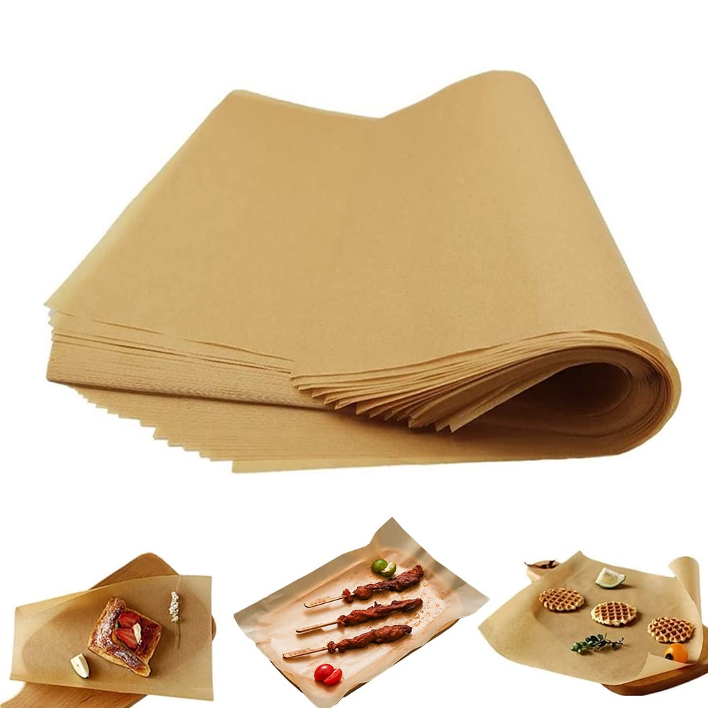 Luxury Baking Parchment Paper/Non-Stick Precut Cooking Wrapping Papers/Disposable Baking Sheets for Baking Air Fryer Bread Cake (50Pcs - (30×30cm))