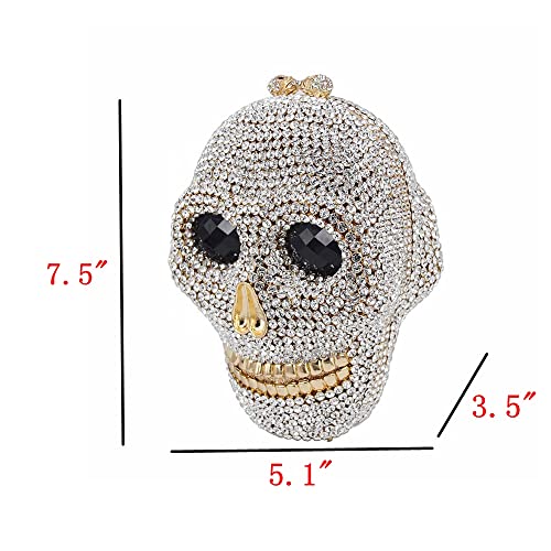 Djbm Halloween 3D Skull Clutch Purse Evening Bag Rhinestone Bag Crystal Metal Clutch For Women Evening Cocktail Party thumb #1