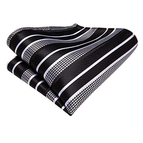 Image of Hi-Tie Men's Tie Lapel Pin Set Pocket Square Cufflinks Formal Woven Silk Tie Sets Wedding Party