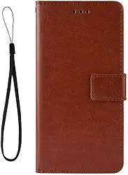 Capa para ASUS Asus Zenfone 6 ZS630KL,Caso de telefone Flip magnético,Design de carteira de couro PU com slots de cartão -Brown