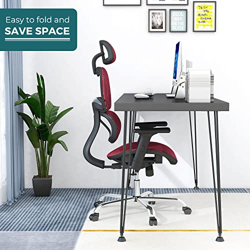 Ergonomic Office Chair, Home Desk Chair Mesh Computer Chair, High-Back Support Comfy Chair With Adjustable Height/Tilt/3D Armrest And Headrest, Rolling Computer Task Chair, Gaming Chair(Red) #TOP5
