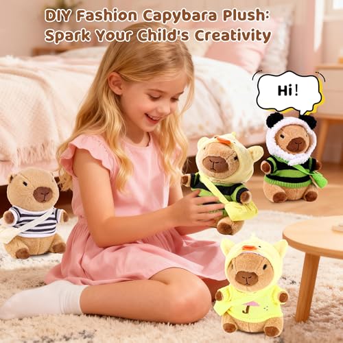 redaica Capybara Plush with 9PCS Clothes & Accessories, Dress Up Graduation Stuffed Animals, Capibara Peluches Plush Toys, Capybara Toys Gifts for Mom, Birthday Party Classroom Prizes Gifts for Kids - image 8