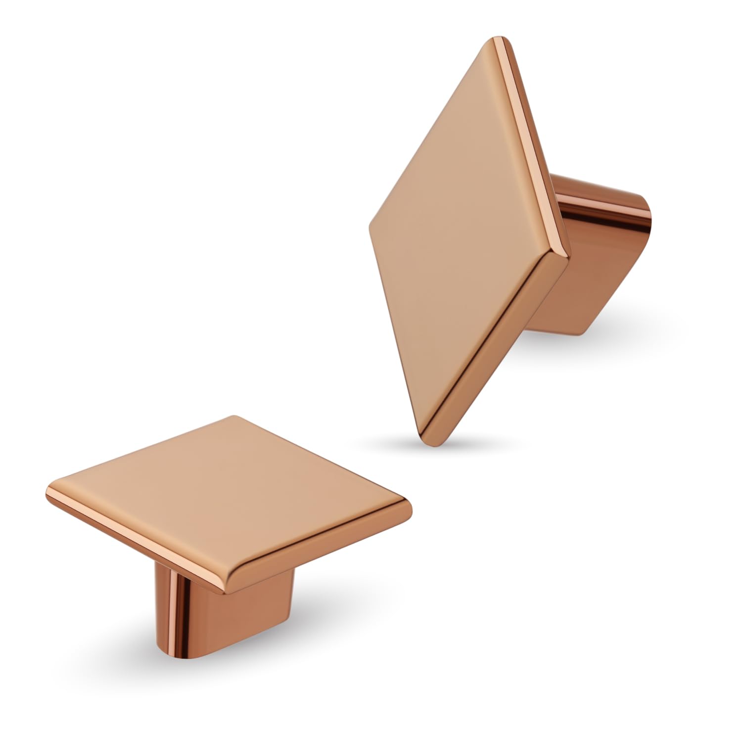LAPO 2 Piece Zinc Drawer Knobs and Pulls – Sturdy Door Knobs for Cabinets, Cupboards & Wardrobes (PVD Rose Gold Finish)