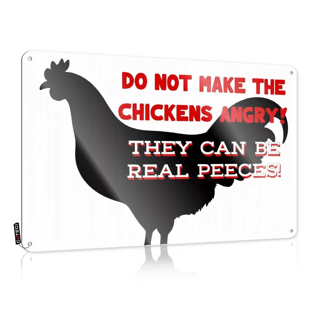 Fzfn Colour Sign Humor Unique Fun Chicken Warning: Don't Anger The Fowl! - Vintage Wall Decor For Farm(30X40cm)