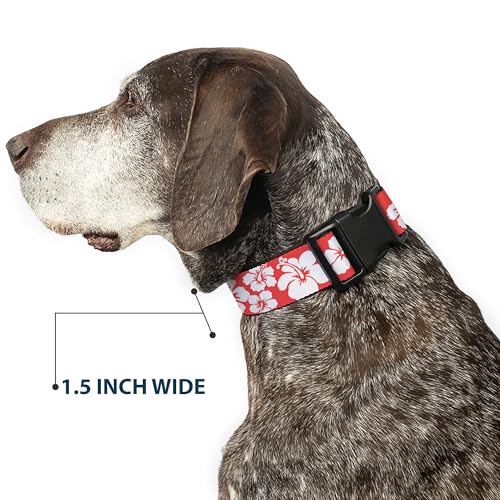 Collar para perro grande Buckle Down ajustable de 18 a 32 pulgadas rojo 8