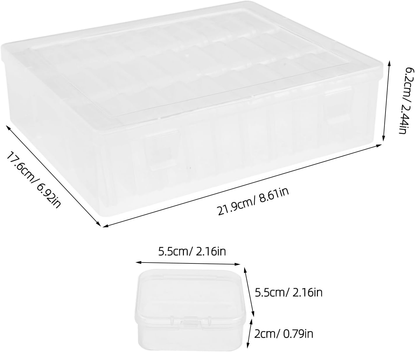 Bead Organizer Case with 30 Boxes and Hinged Lid