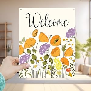Welcome Sign for Front Door, Spring Summer Wood Hanging Sign Wildflower Butterfly Wall Home Decor Porch Garden Shelf Plaque with Rope Decor Supplies Housewarming Gift -32 Welcome Sign for Front Door Spring Summer Wood Hanging Sign Wildflower Butterfly Wall Home Decor Porch Garden Shelf Plaque with Rope Decor Supplies Housewarming Gift 32