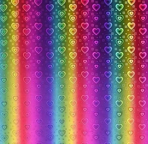 Syntego 10 Sheets Self Adhesive Heart Pattern Rainbow Holographic Vinyl Overlay Sheets 12
