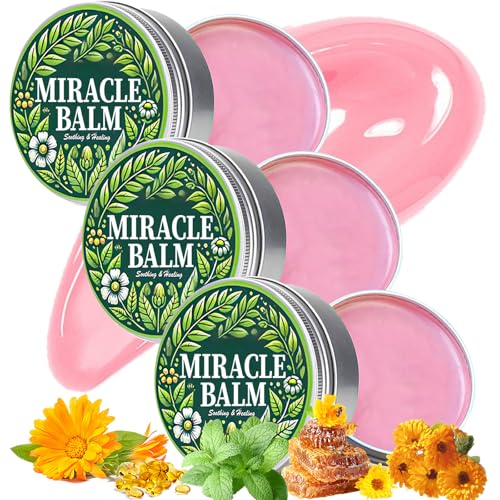 3 PCS Miracle Balm Var-icose V-eins Cream Back Pain Relief Cream Leg & Back & Shoulder & Arm Effectively Relief Joint Pain & Soothing Relieve Lightweight & Non-Sticky with Natural Herbs (30gx3)