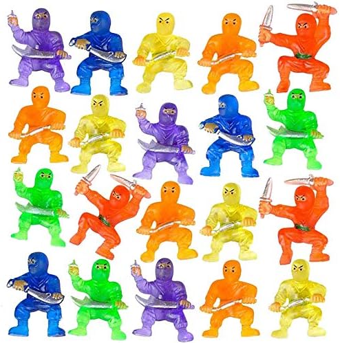 ArtCreativity Mini Ninja Collectible figurines, Pack of 48, Assorted Colours Plastic Motion Figures Playset, Little Ninja Warriors in Assorted Poses, Cool Cupcake Topper, Goodie Bag Fillers & Get together Favors for Children