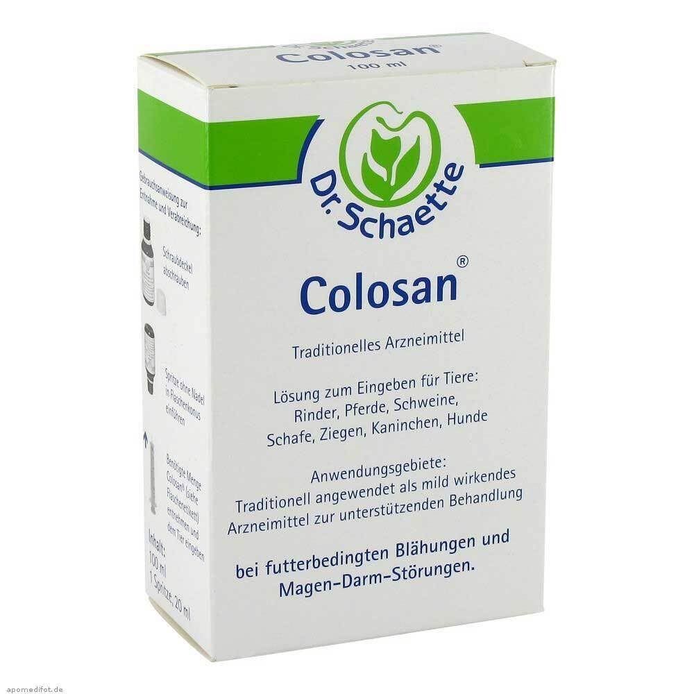SaluVet ColoSan | 100 ml | Zugelassenes Arzneimittel für Pferde, Rinder, Schweine, Schafe, Ziegen, Kaninchen und Hunde | Bei futterbedingten Blähungen und Magen-Darm-Störungen