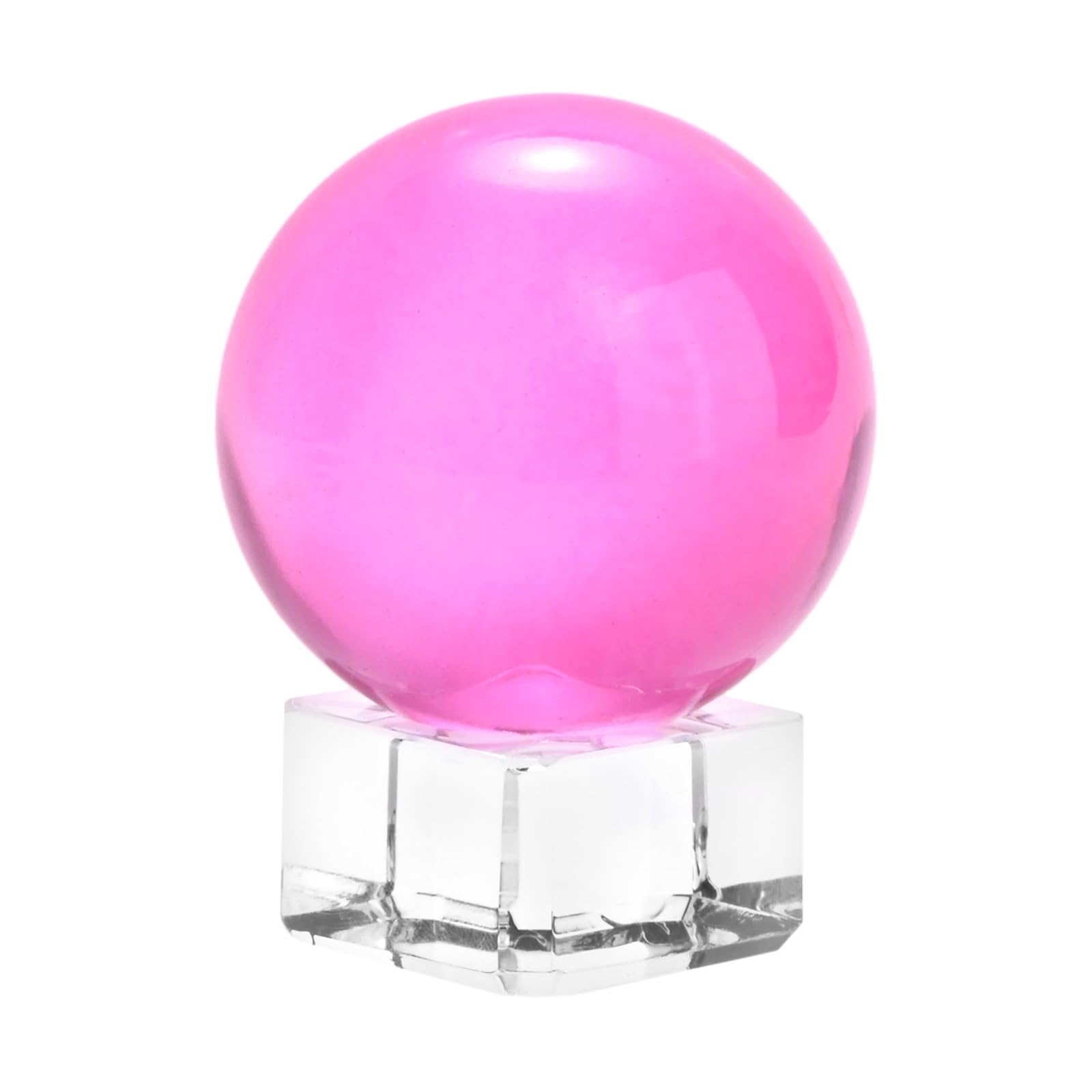 M METERXITY 40mm/1.6 Inch K5 Crystal Glass Ball with Stand Solid Crystal Ball Sphere Ornament for Home/Office/Photography/Magic [Pink]