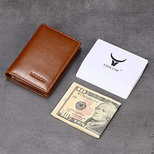 Image of HISCOW Business Card Holder with Large Compartment - Full Grain Leather