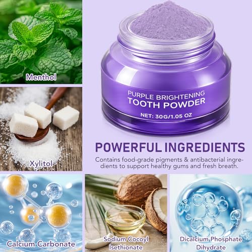 Image of Teeth Whitening Powder - Toothpaste Whitening Booster Powder, No Sensitivity, Removes Stains for Coffee, Tea, Food, Wine, and Tobacco Stains