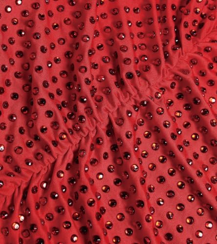 Image of PORRCEY Women's Sexy Elegant Rhinestone Mesh Party Club Night Mini Dress