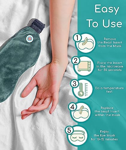 Medi Grade Heated Eye Mask for Dry Eyes with Moist HydroBead Technology - Heat-activated Microwave Eye Mask for Dry Eyes, Tired, Sore Eyes with Heat-responsive Eye Bag for Safety - Warm Eye Compress