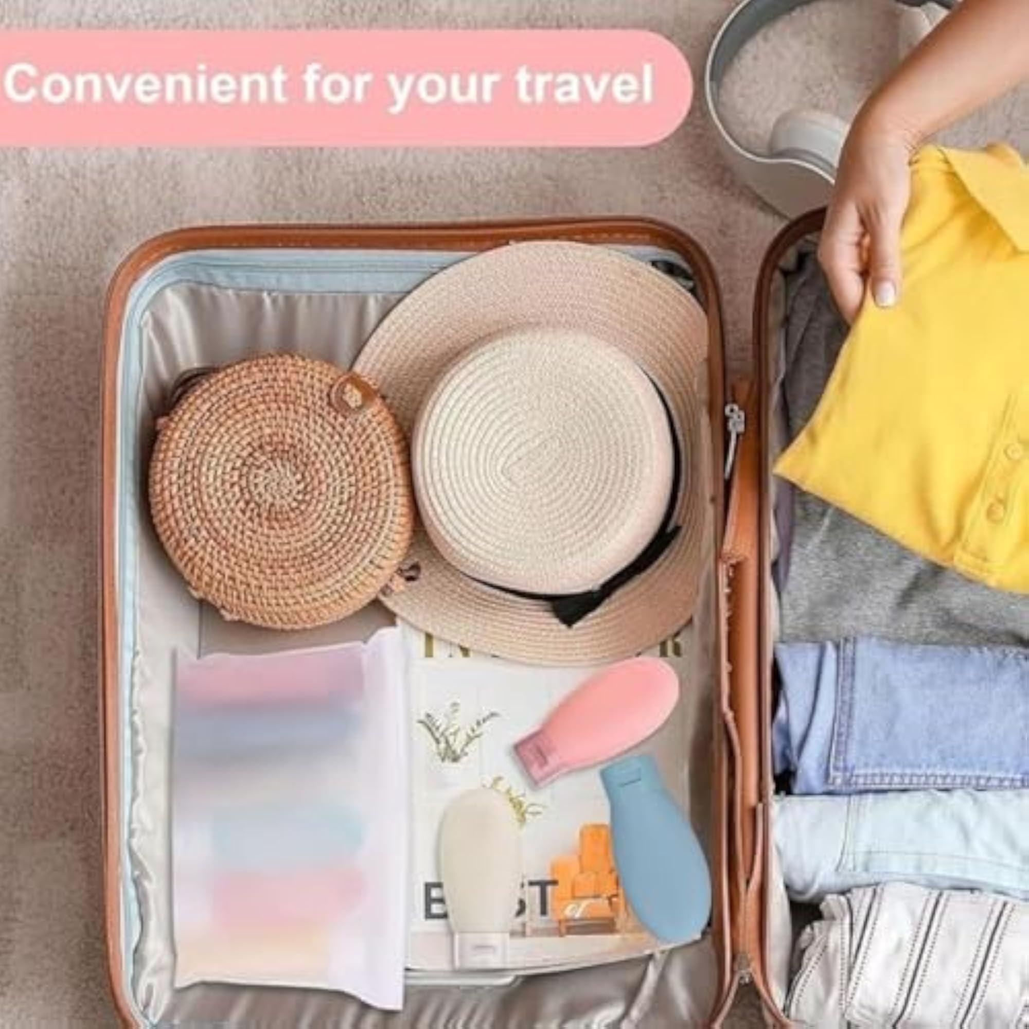 Portable Silicone Travel Bottles, Leak Proof Squeezable Containers