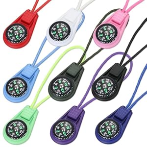 Multi-Color Mini Survival Compass Outdoor Camping Hiking Pocket Compass Liquid Filled Mini Compass on Cord for Emergency Survival Kits Watchband Paracord Bracelet Necklace Key Chain