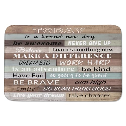 Ulord Inspirational Quotes on Rustic Wood Bathroom Rugs 24x16 Inches