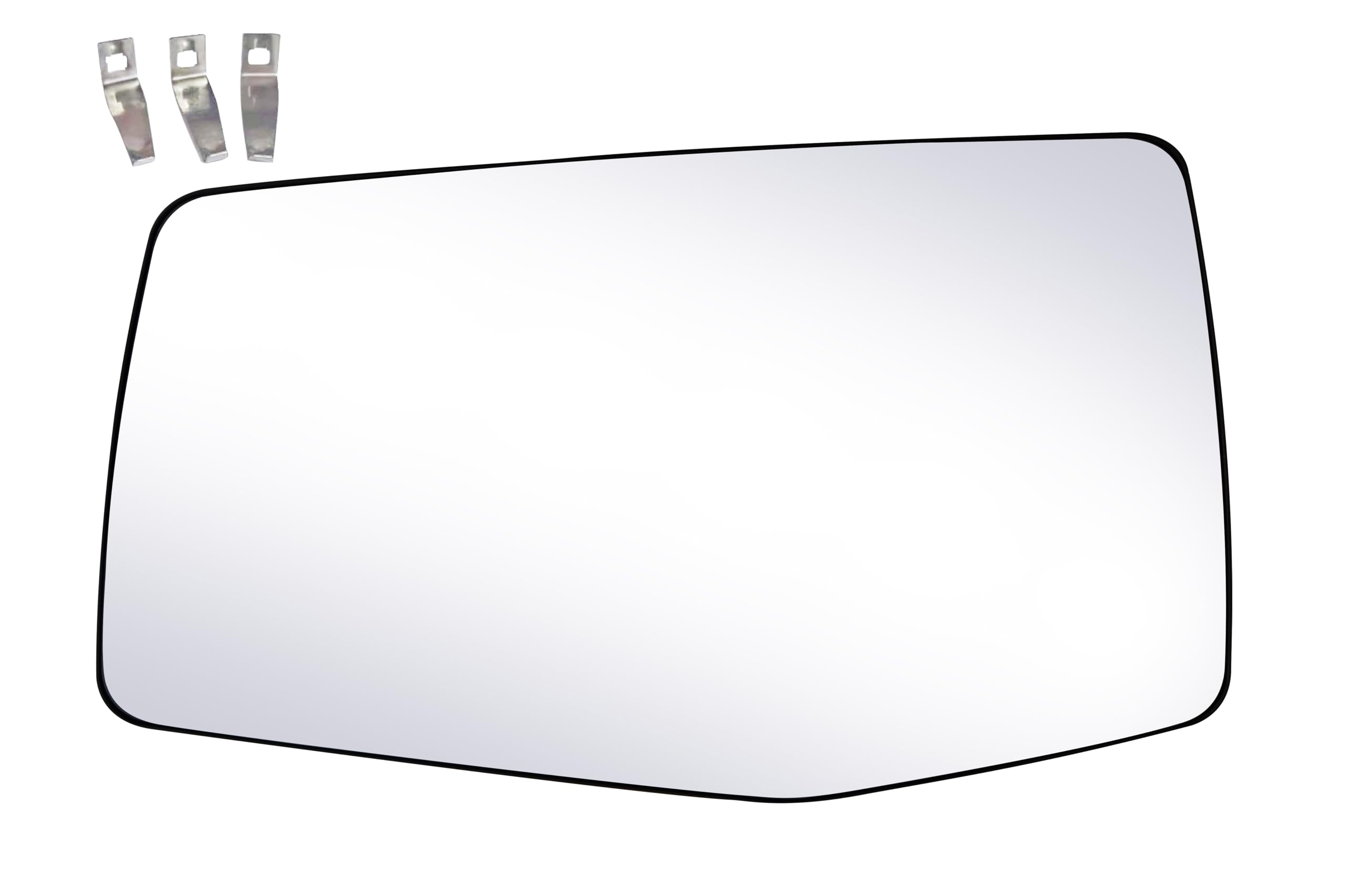 Driver Side Replacement Mirror Glass - compatible with Chevy & GMC vehicles - Silverado 2019-2024, Sierra 2019-2024 - Heated with backing plate, no blind spot detection, w/o auto dimming