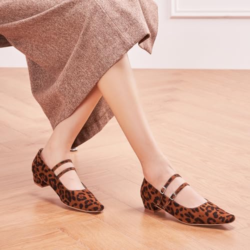 C.Paravano Women's Mary Jane Pumps | Narrow Square Toe Pumps | Work Shoes with Low Block Heel | Daily Wear Shoes4