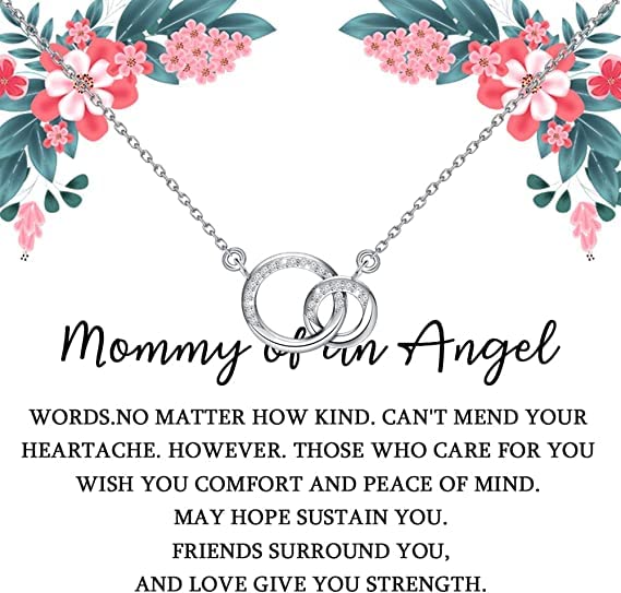 BAUNAMiscarriage Gifts Mommy Of An Angel Necklace Pregnancy Loss Memorial Gift For Mommy Remembrance Gift Sympathy Gift