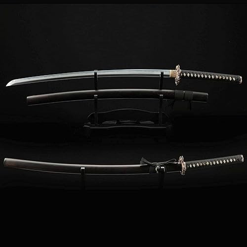 Miniatura 4 de Rare Boutique Handmade Gilt Dragon Tsuba Real Katana Japanese Samurai Sword Katana Clay Tempered Folded Steel Sharp Blade