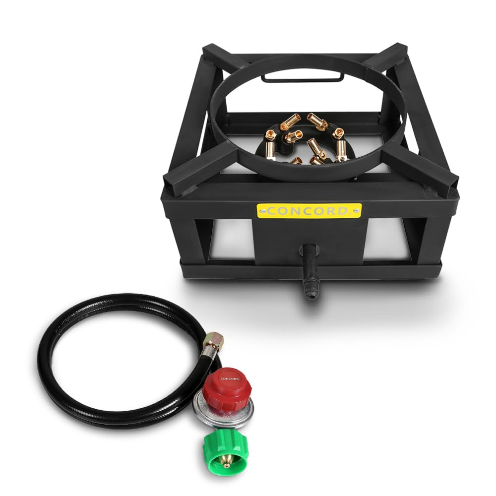 ConcordTHE WOK BLOCK 12" Single Propane Outdoor Burner with Built in Wok Ring. 45,000 BTU Great for Stir Frying, Camping, Use as a Side Burner, and More!