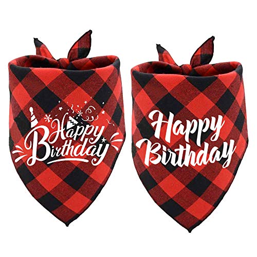 ASOCEA Happy Birthday Hundehalstuch, Dreieckstuch für kleine mittelgroße und große Hunde