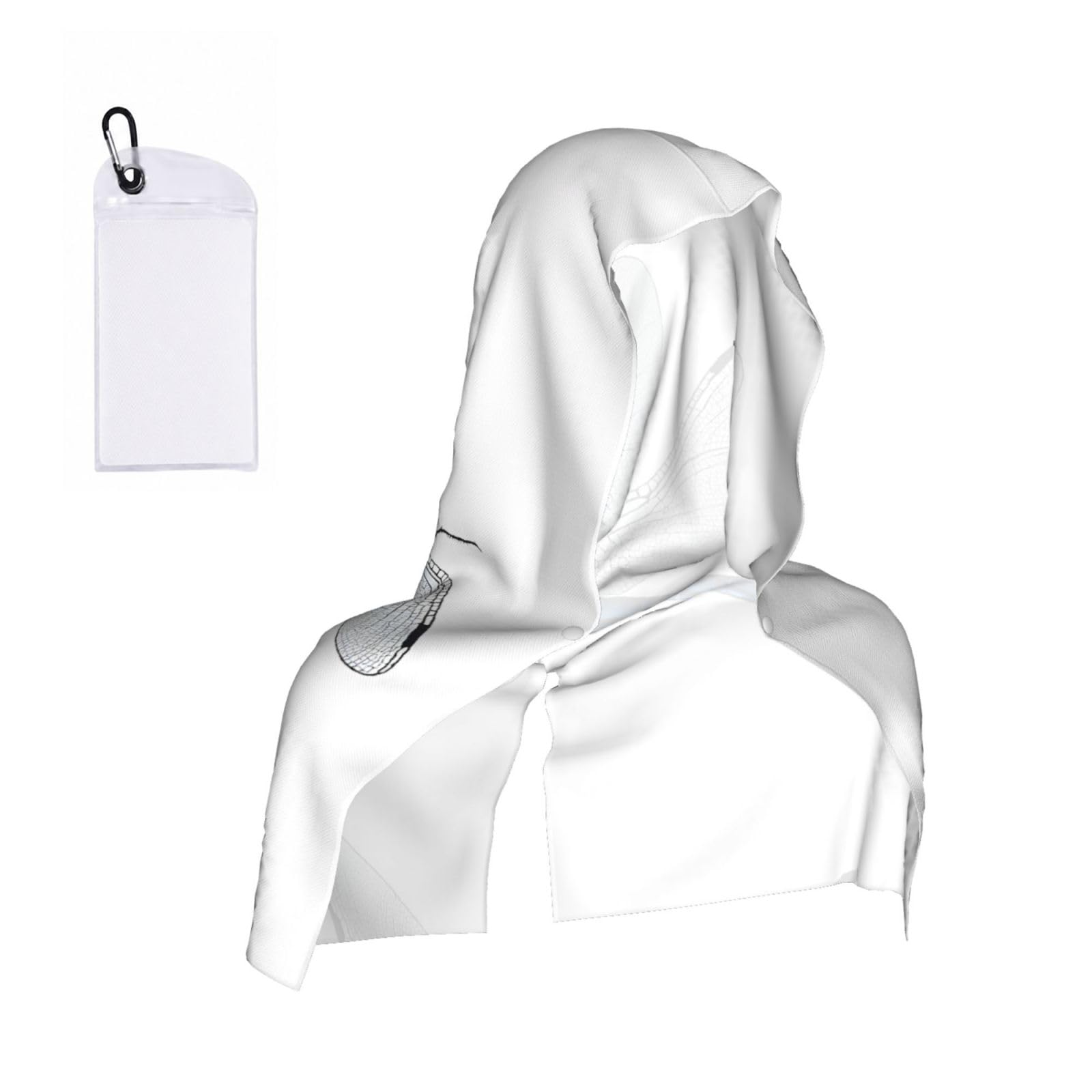 WXWJSHMGC Cute Dragonfly Print Cooling Hoodie Towel, Cooling Towels For Neck And Face Sun Protection Instant Cool Hoodie(Sport/Camping/Work Out/Hot Weather)