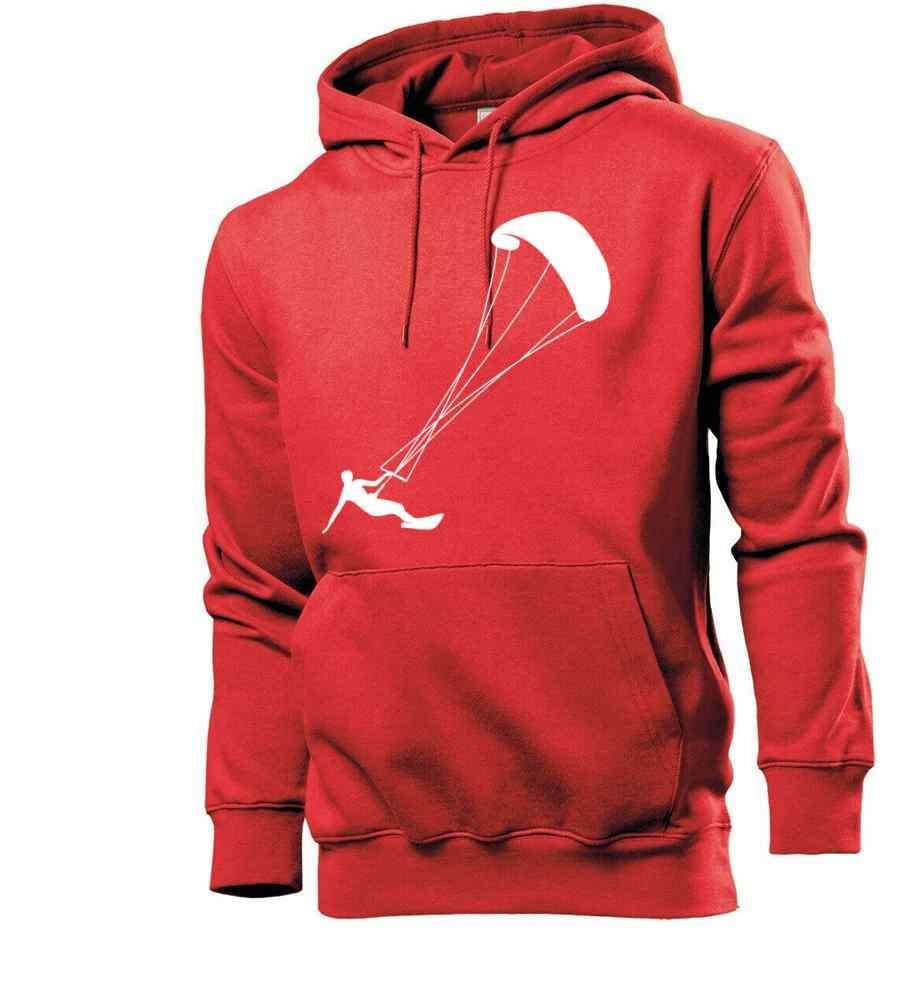 Generisch Kits Kitesurfen męska bluza z kapturem rozpinana - shirt84.de, czerwony, L
