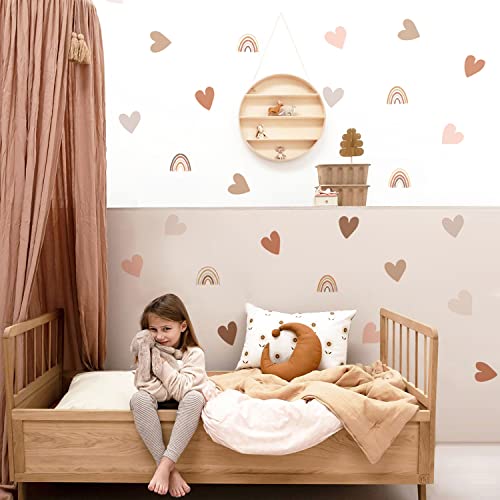 Neukids Boho Heart and Rainbow Children's Wall Stickers Girls Wall Decals Nursery Stickers for Kids Bedrooms Livingroom Kindergarten Window Wall Decor - Image 2