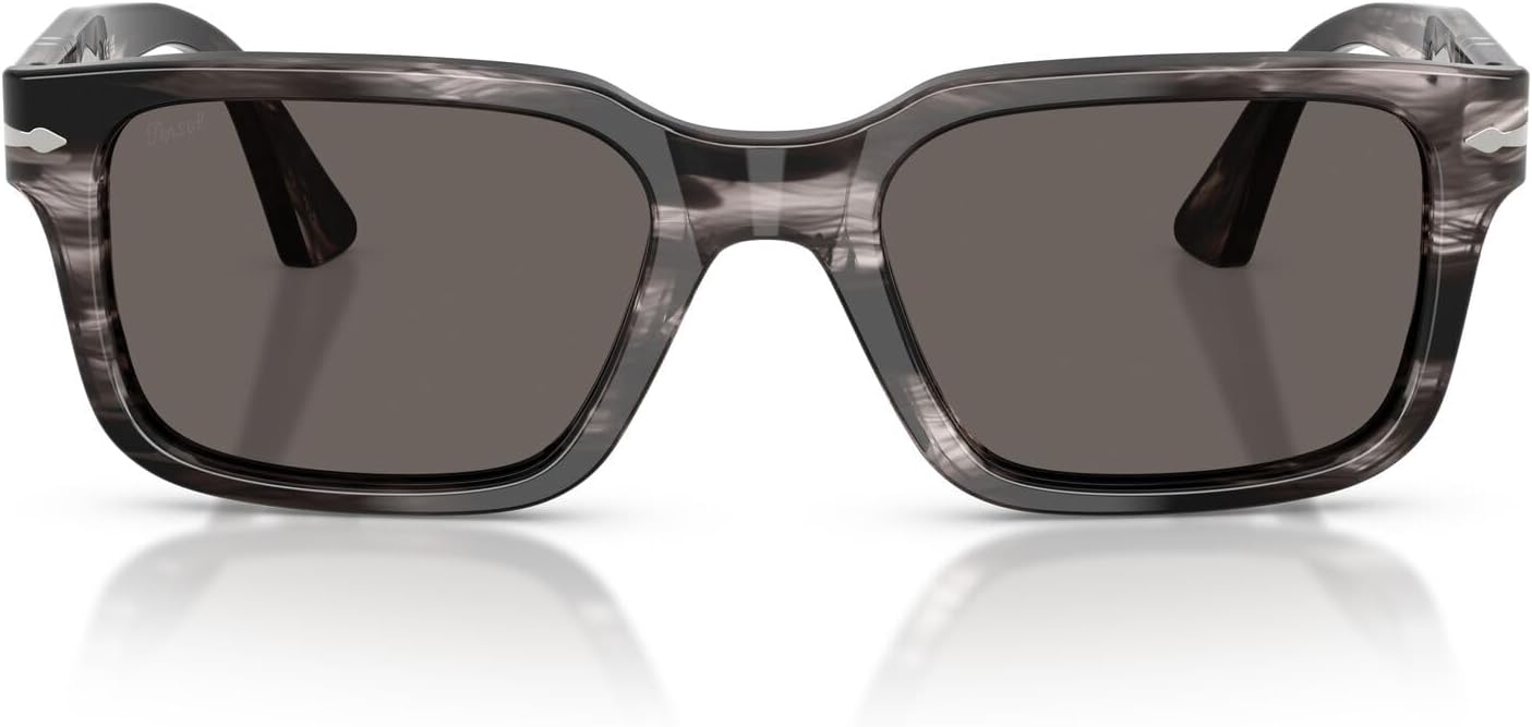 Persol PO3272S Sunglasses, Striped Black and Grey/Dark Grey, 55 mm - Image 1 of 5