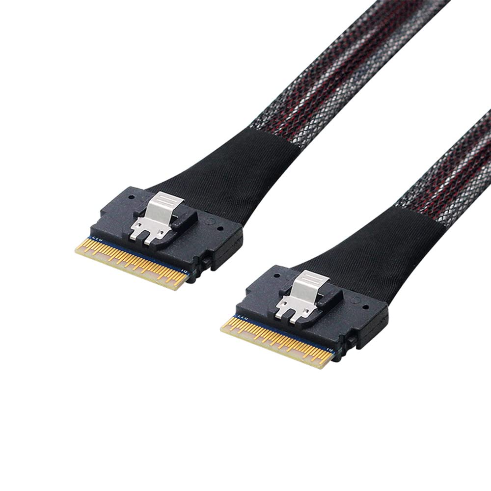 PCI-E Slimline SAS 4.0 SFF-8654 8i 74pin host a SFF-8654 74Pin Slim SAS Cable de destino 50 cm