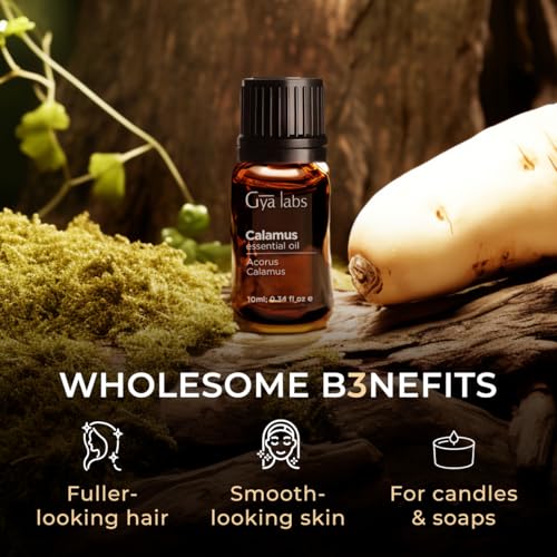 Image of 100% Pure Calamus Essential Oil - 0.34 Fl Oz - Calamus Oil for Hair, Skin, Diffuser, Aromatherapy & DIY Candle Making Scent